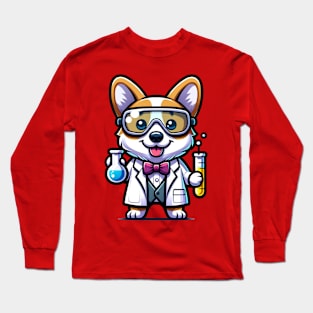 corgi the scientist Long Sleeve T-Shirt